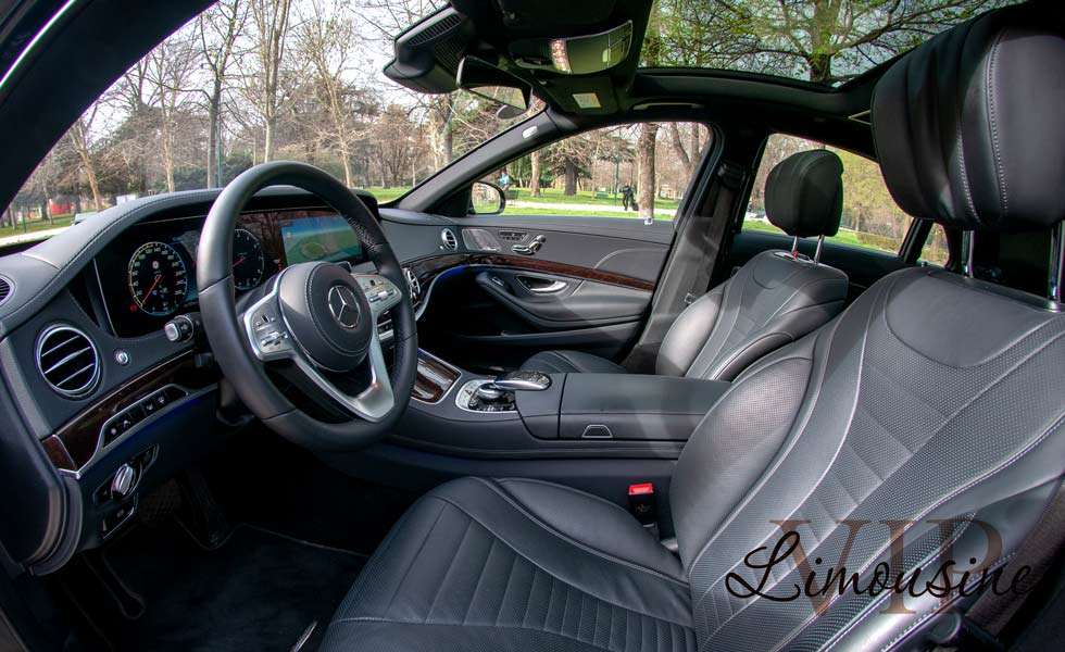 Mercedes Clase S 560 con chófer: asientos delanteros Mercedes Clase S 560 con chófer: asientos delanteros