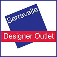 Logotipo azul y fuxia del Outlet de Serravalle